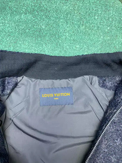 LV Monogram Wool Zip Jacket - Navy