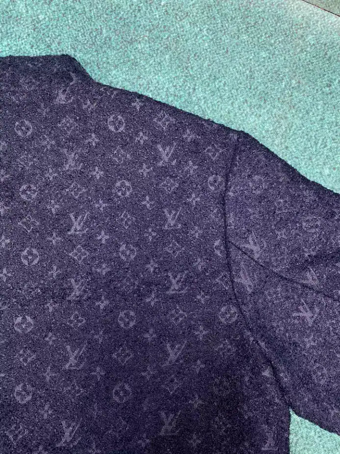 LV Monogram Wool Zip Jacket - Navy