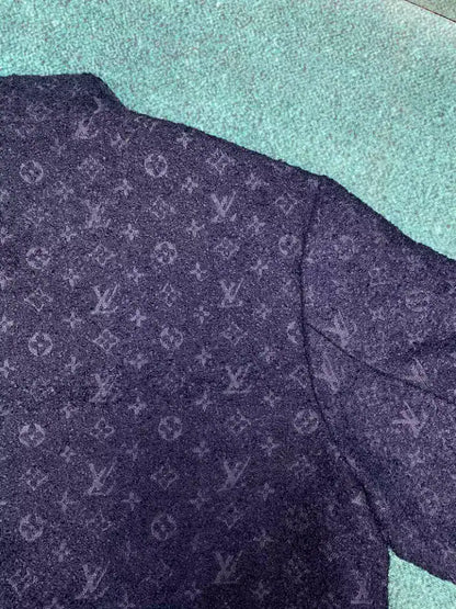 LV Monogram Wool Zip Jacket - Navy