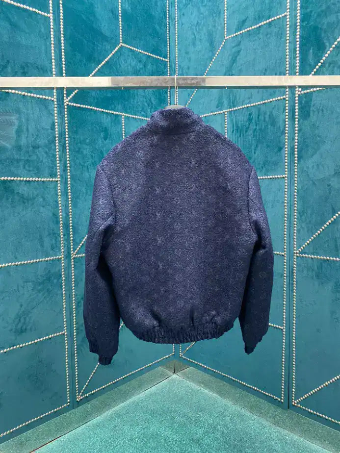 LV Monogram Wool Zip Jacket - Navy