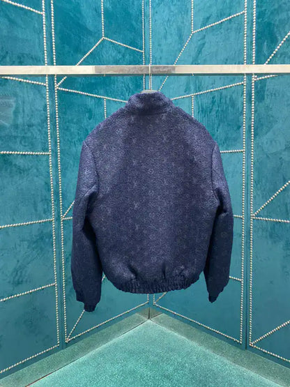 LV Monogram Wool Zip Jacket - Navy