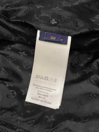 LV Reversible Leather Nylon Jacket - Black