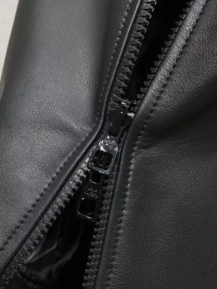 LV Reversible Leather Nylon Jacket - Black