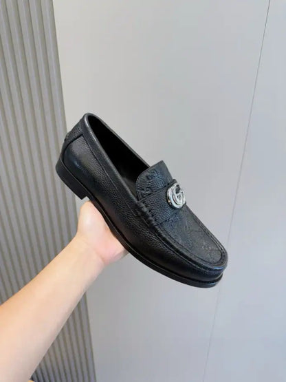Gucci GG Silver Loafers - Black