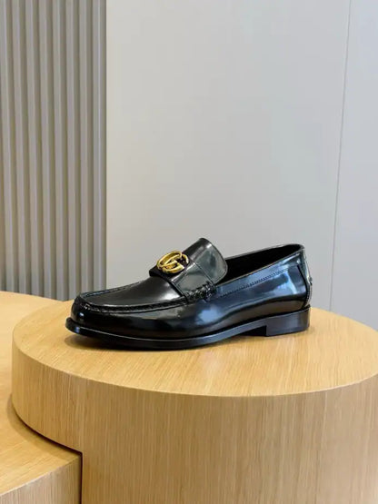 Gucci GG Gold Loafers - Black