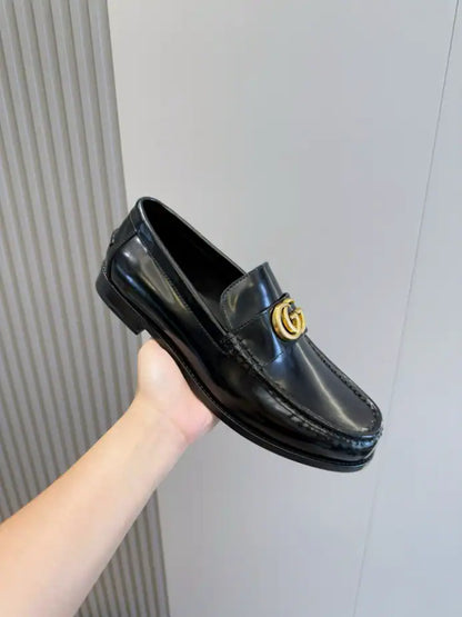 Gucci GG Gold Loafers - Black