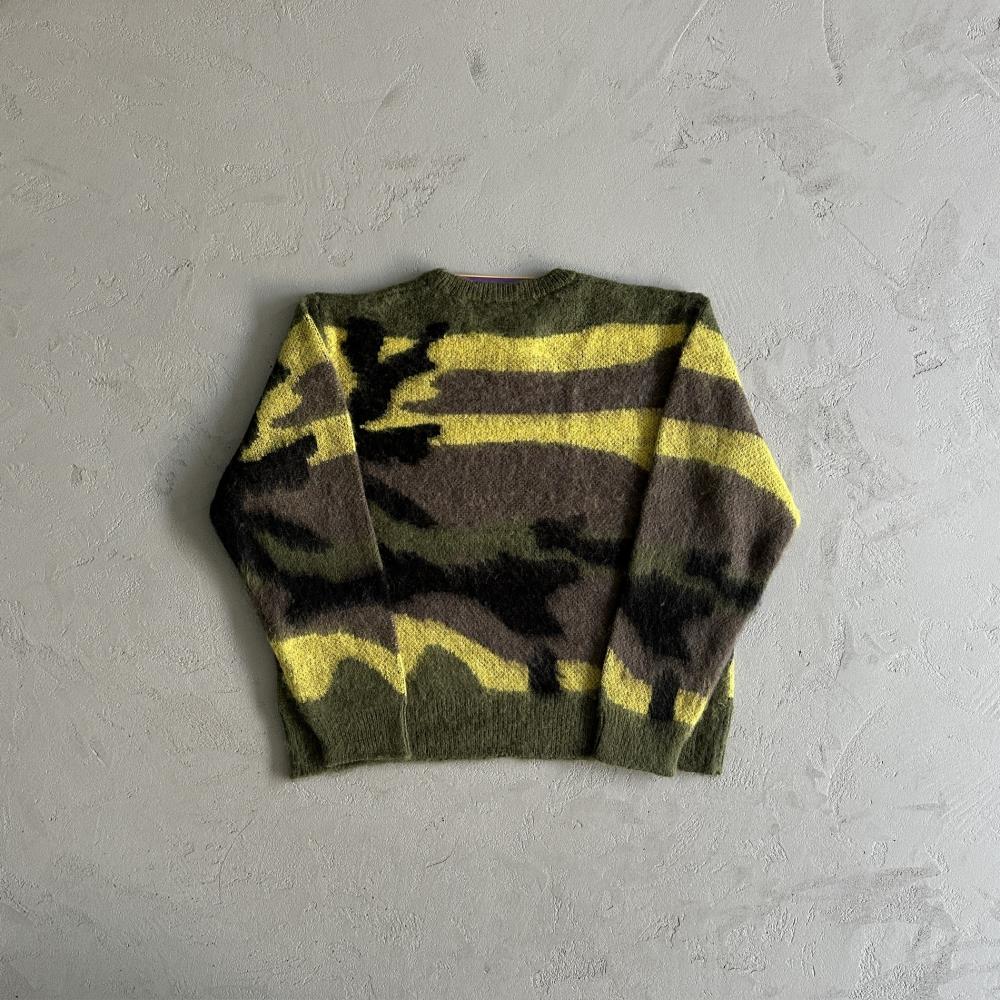 Crtez More Hair Knit Sweater - Green Camo