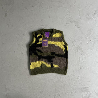 Crtez More Hair Knit Vest - Green Camo