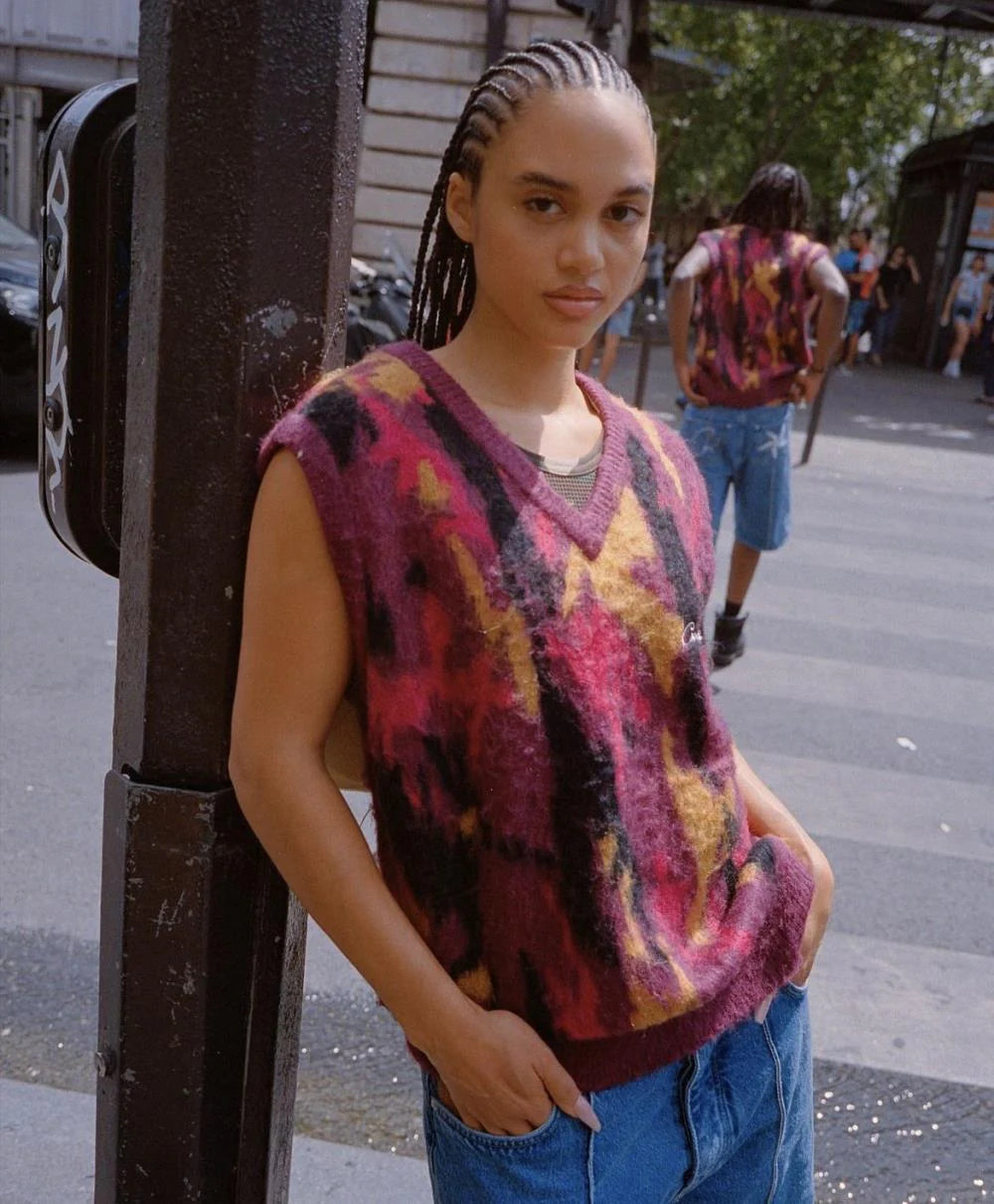 Crtez More Hair Knit Vest - Red Camo