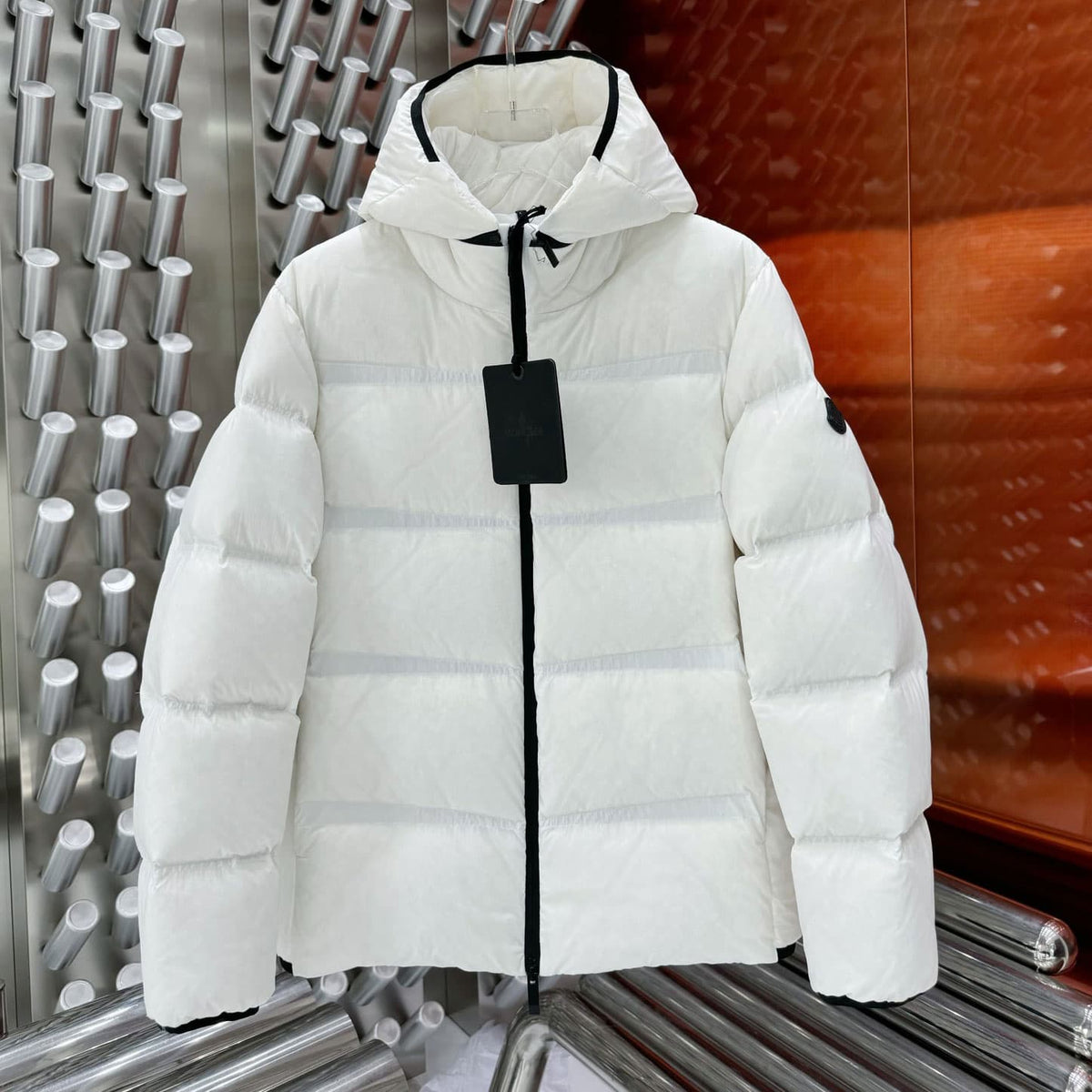 Moncler Masac Short Down Jacket - White