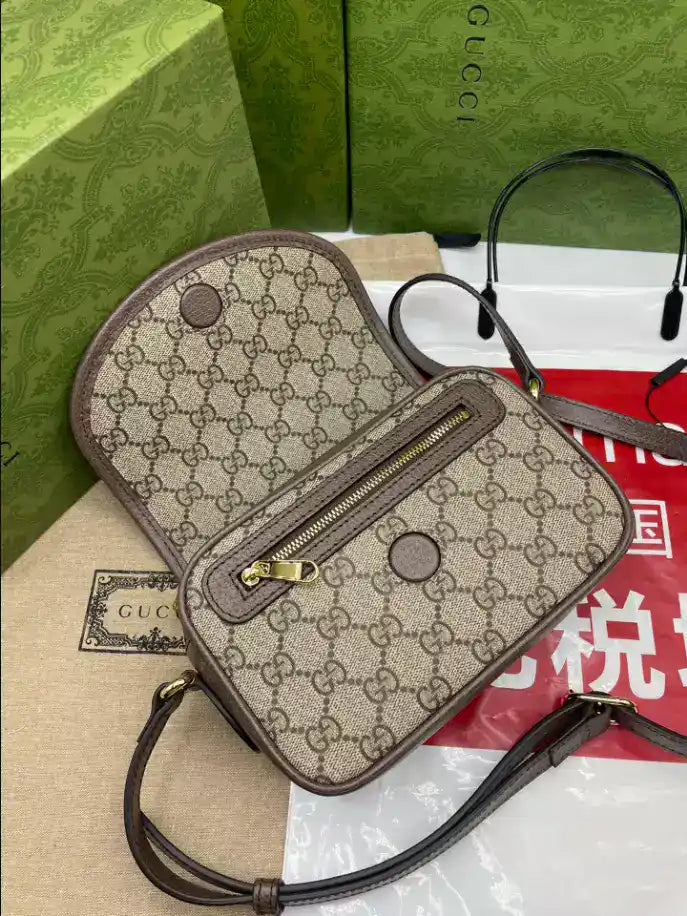 Gucci Ophidia GG Mini Shoulder Bag - Beige