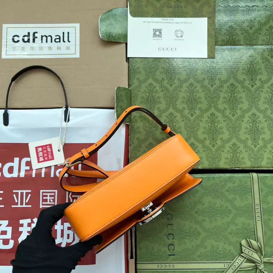 Gucci GG Petite Small Shoulder Bag - Orange