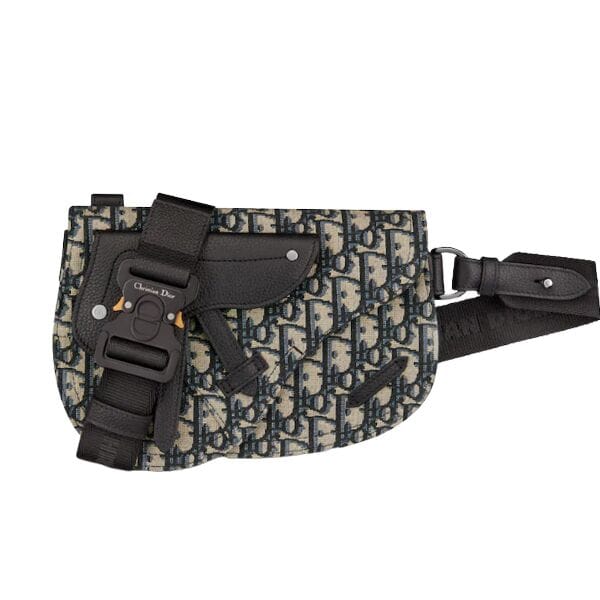 Dior Saddle Side Bag - Beige/Black