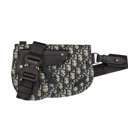 Dior Saddle Side Bag - Beige/Black