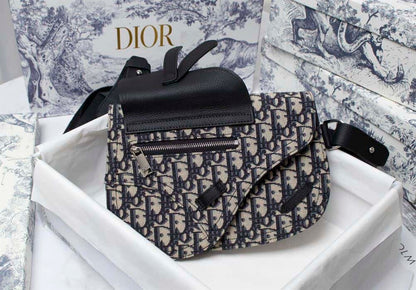 Dior Saddle Side Bag - Beige/Black