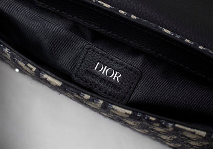 Dior Saddle Side Bag - Beige/Black