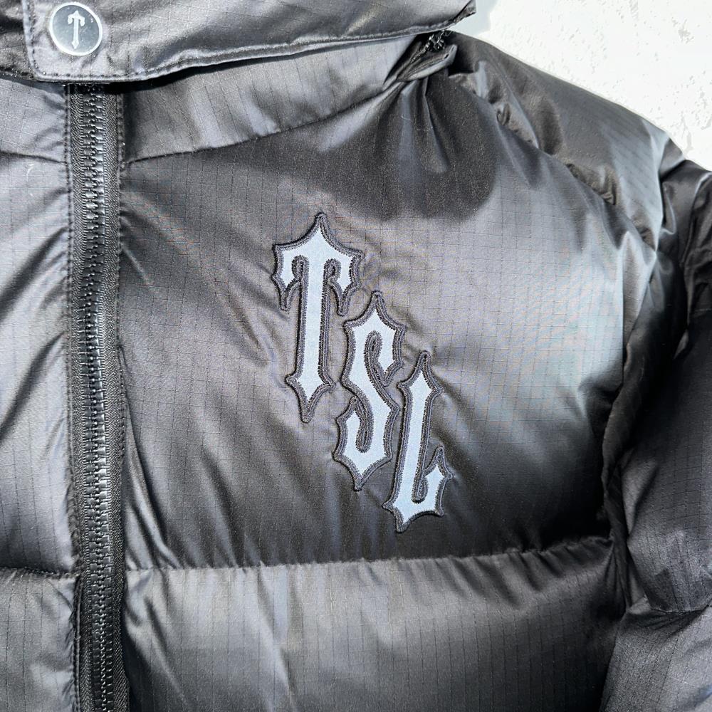 TS Shooters Detachable Hooded Puffer Jacket - Black