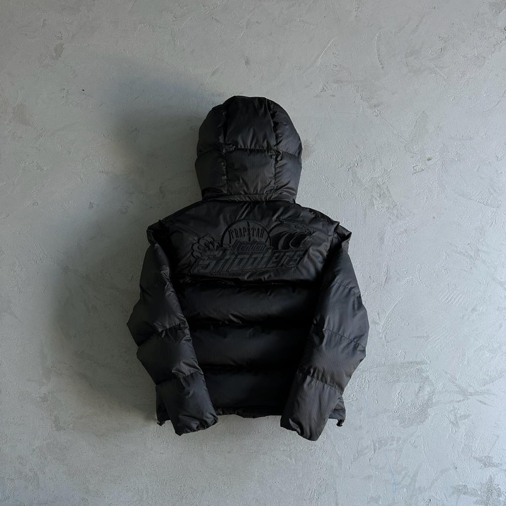 TS Shooters Detachable Hooded Puffer Jacket - Black