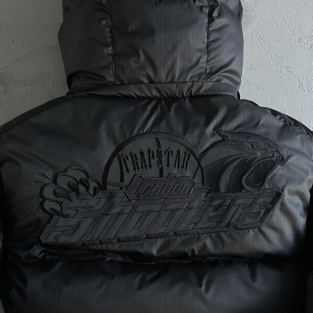 TS Shooters Detachable Hooded Puffer Jacket - Black