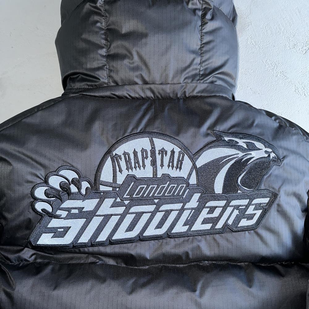 TS Shooters Detachable Hooded Puffer Jacket - Black