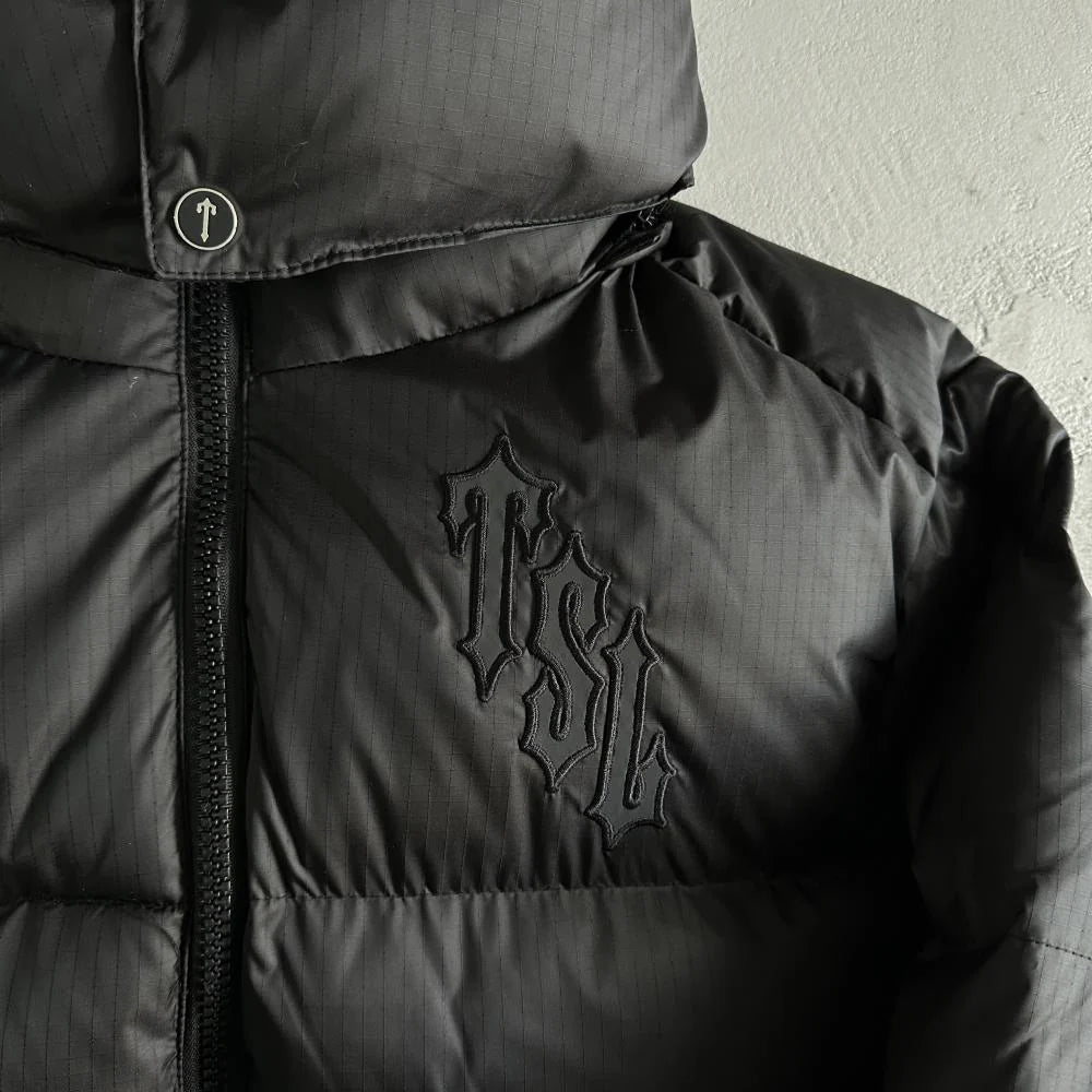 TS Shooters Detachable Hooded Puffer Jacket - Black