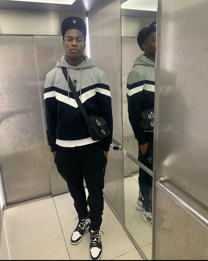 TS V-Stripe Tracksuit - Black/Grey