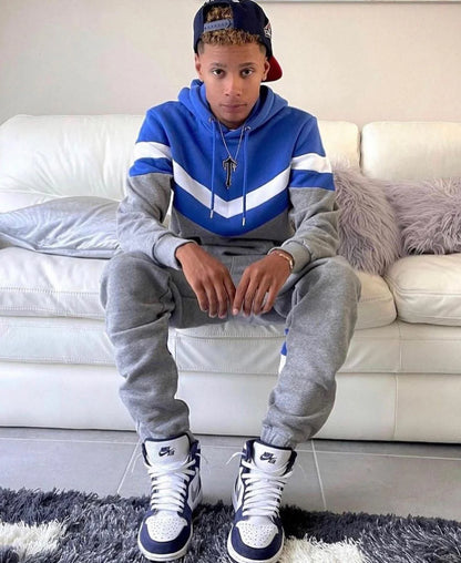 TS V-Stripe Tracksuit - Grey/Blue