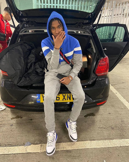 TS V-Stripe Tracksuit - Grey/Blue