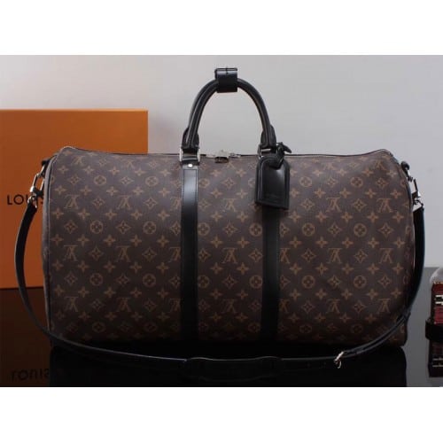 LV Keepal Bandouliere Monogram Duffle Bag - Brown