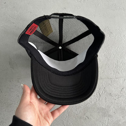 Crtez Puff Print Trucker Cap - Black