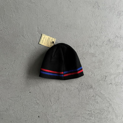 Crtez Knit Stripe Beanie - Black/Blue/Red
