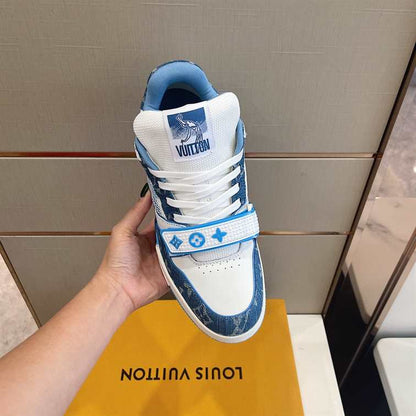 LV Trainer Sneakers - White/Blue