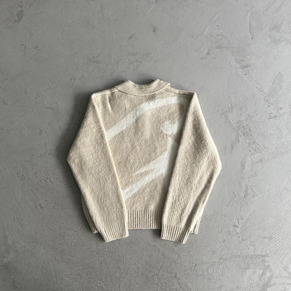 Crtez More Hair Fuzzy Collar Sweater - Cream