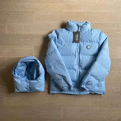 TS Detachable Hooded Puffer Jacket - Ice Blue