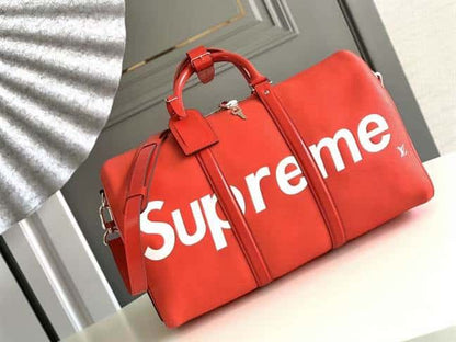 LV X Supreme Duffle Bag - Red