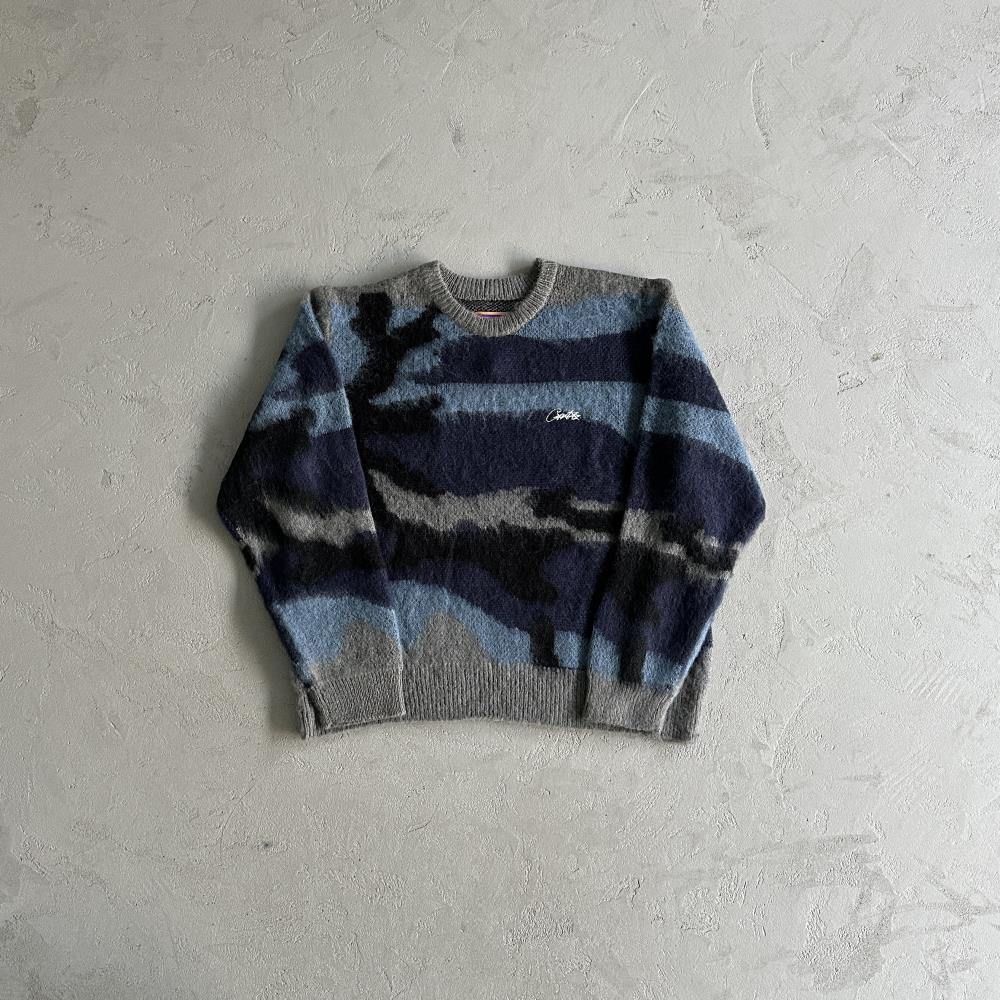 Crtez More Hair Knit Sweater - Deep Ocean Camo