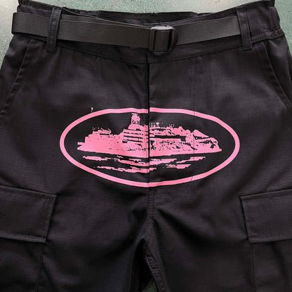 Crtez Island Cargo Pants - Black/Pink