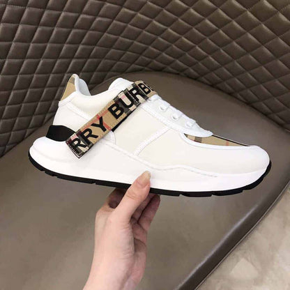 Burberry Logo Strap Sneakers - White Pattern