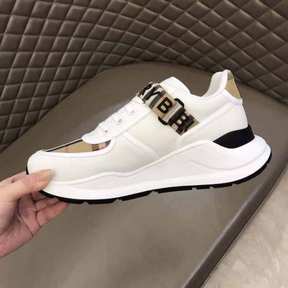 Burberry Logo Strap Sneakers - White Pattern