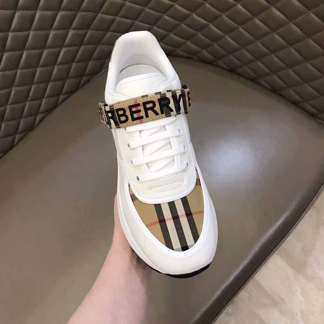 Burberry Logo Strap Sneakers - White Pattern