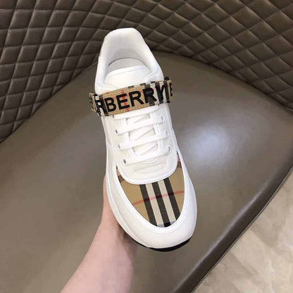 Burberry Logo Strap Sneakers - White Pattern