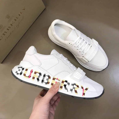 Burberry Logo Strap Sneakers - White