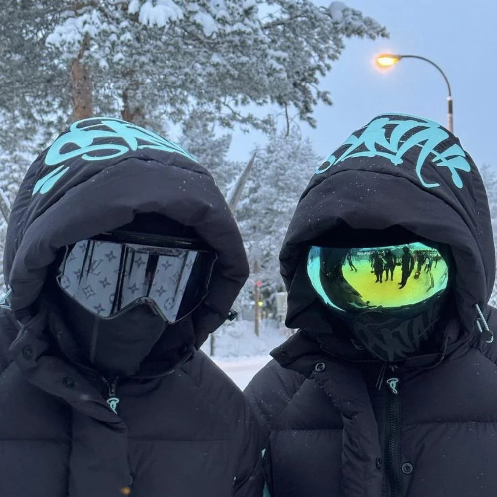 Syn Puffer Coat - Black/Blue