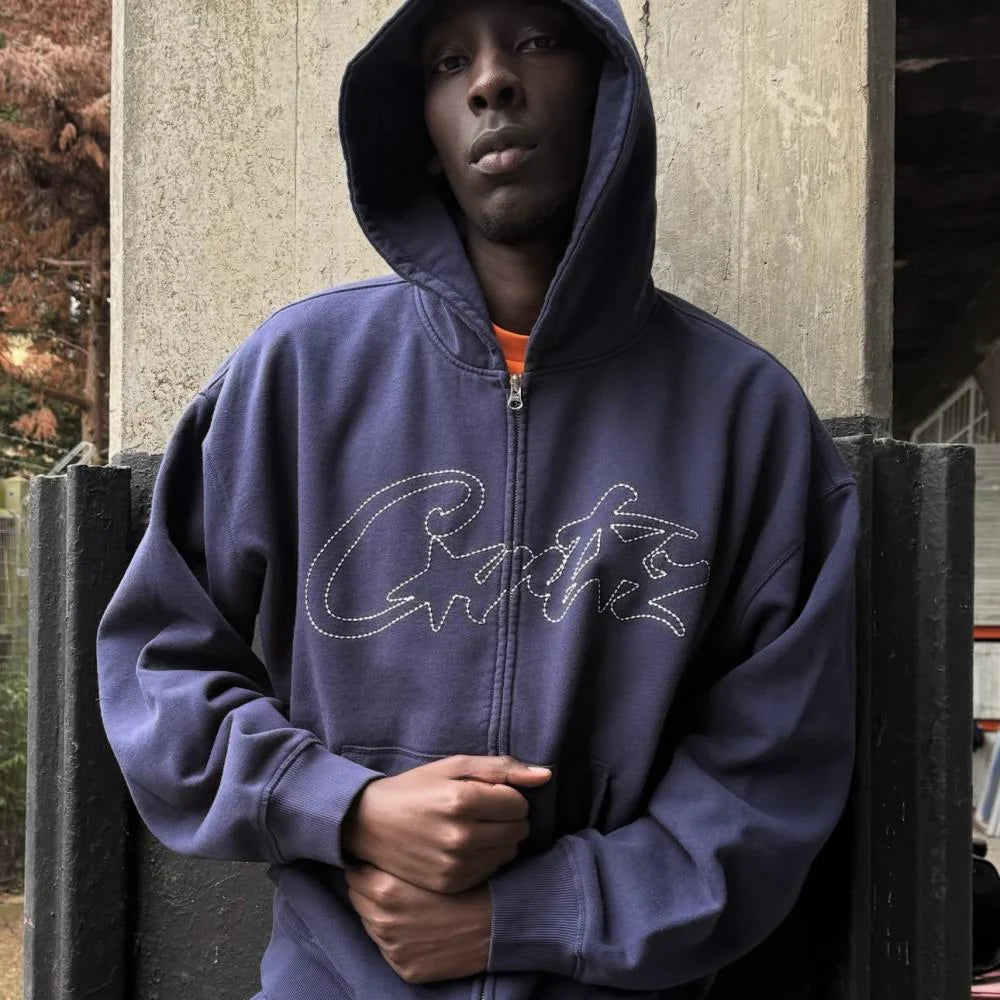 Crtez Thick Stitch Allstarz Zip Set - Navy Blue