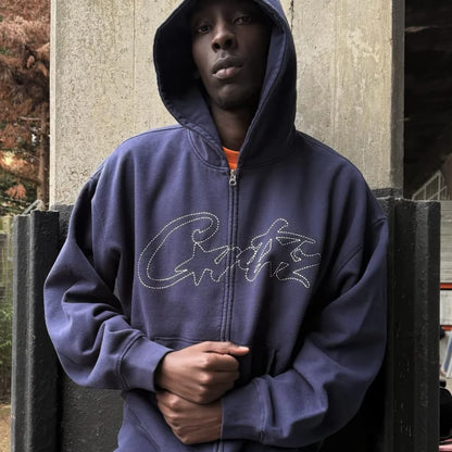 Crtez Thick Stitch Allstarz Zip Set - Navy Blue