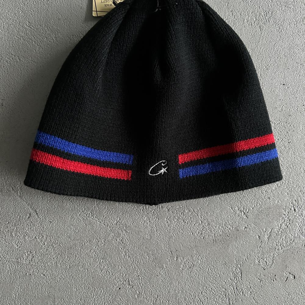 Crtez Knit Stripe Beanie - Black/Blue/Red