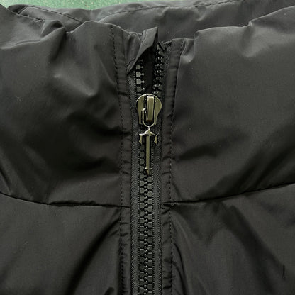 TS Detachable Hooded Puffer Jacket - Black/Red