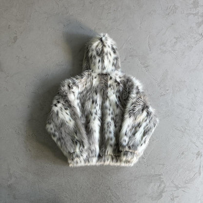 Crtez Faux Fur Hooded Jacket - White