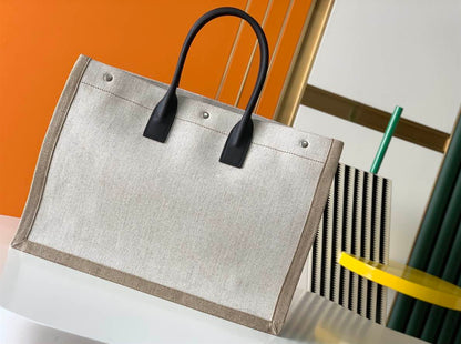 YSL Rive Gauche Tote Bag - White