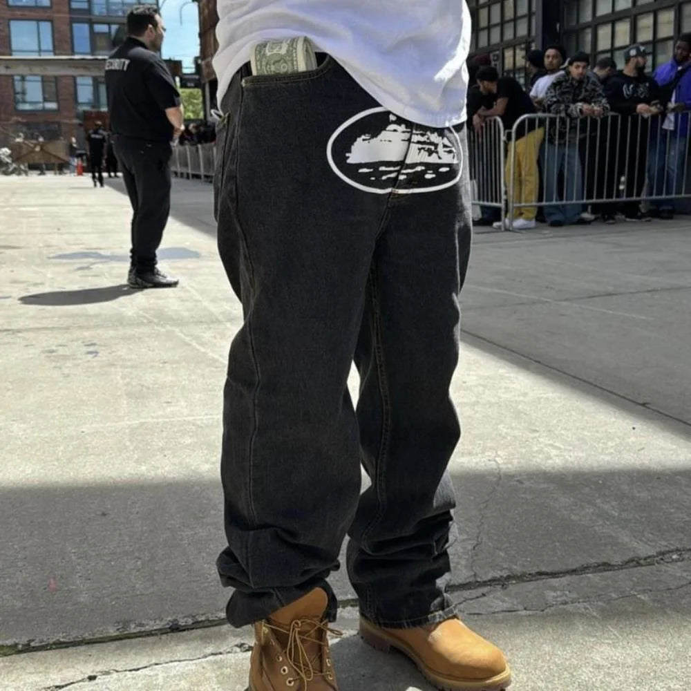 Crtez Island Baggy Jeans - Black